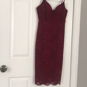 Windsor lace dress maroon red